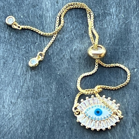 fierce_girl_956 Jewelry - Evil Eye 24k gold plated bracelet